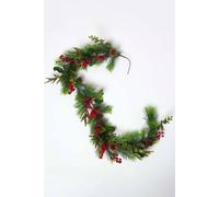Homescapes Artificial Winter Woodland And Eucalyptus Garland In Green Green