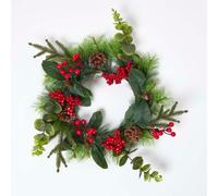 Homescapes Artificial Winter Woodland And Eucalyptus Wreath