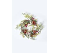 Homescapes Artificial Wreath With Berries And Pinecones, 18 Inches In Green Green