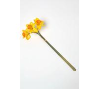 HOMESCAPES Set of 3 Artificial Yellow Daffodils, Realistic Flowers with Long Stem, 55 cm