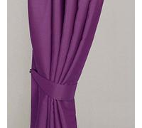 HOMESCAPES Aubergine Curtain Tie Back Pair Herringbone Chevron Textured Retro Geometric Design 2 Tie Backs For Curtain Pair Coordinating with Blackout Thermal Curtains. Free Sample Swatches Available