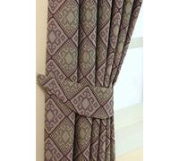 Homescapes Aztec Jacquard Curtain Tie Back Pair in Purple Homescapes Purple