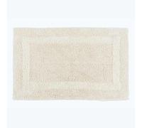 HOMESCAPES Bath Mat, Luxury 1600gsm Extra Soft 100% Cotton, Reversible Bathroom Mats Non-Slip, Washable, Super Absorbent, Quick-Dry, Cream Bathroom Rug, 50 x 80 cm