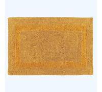 HOMESCAPES Bath Mat, Luxury 1600gsm Extra Soft 100% Cotton, Reversible Bathroom Mats Non-Slip, Washable, Super Absorbent, Quick-Dry, Mustard Bathroom Rug, 50 x 80 cm