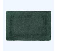 HOMESCAPES Bath Mat, Luxury 1600gsm Extra Soft 100% Cotton, Reversible Bathroom Mats Non-Slip, Washable, Super Absorbent, Quick-Dry, Moss Green Bathroom Rug, 50 x 80 cm