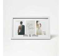 Mr & Mrs Wedding Photo Frame 3 Photo 4x6 White Collage Couple Gift