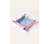 Homescapes Bird & Flowers Reversible Bread Basket In Blue Blue One Size