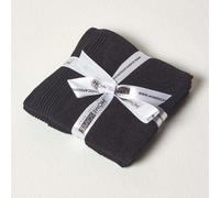 Homescapes Black 100% Combed Egyptian Cotton Set Of 2Face Cloths 700 Gsm