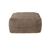 Homescapes Black And Cream Chevron Pattern Large Square Pouffe