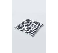 Homescapes Black And White Stripe Seat Pad With Straps 100% Cotton Black