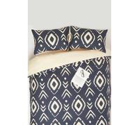 Homescapes Black Aztec Digitally Printed Cotton Duvet Cover Set Black