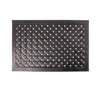 Homescapes Black Braided Rubber Non Slip Doormat