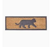 Homescapes Black Cat Silhouette Non-Slip Coir Doormat