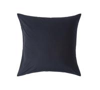 HOMESCAPES Crisp & Cool 200 TC Egyptian Cotton Percale Housewife Pillowcase, European Size - Black - 60 x 60 cm