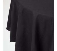 HOMESCAPES Black Table Cloth, Plain Cotton Round Tablecloth, Handcrafted & Durable Dining Table Cover with Hem Stitch, Hypoallergenic, Washable, 178cm