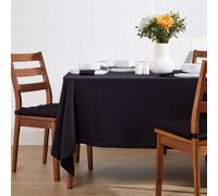 Homescapes Black Cotton Square Tablecloth 137 X 137 Cm