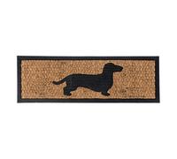 Homescapes Black Dog Silhouette Non-Slip Coir Doormat