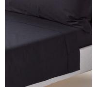 Homescapes Black Egyptian Cotton Flat Sheet 200 Tc, Double