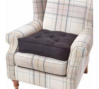 Homescapes Black Faux Suede Armchair Booster Cushion