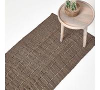 Homescapes Black Geometric Jute Rug, 66 X 200 Cm