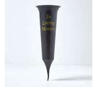 Homescapes Black Grave Flower Vase With Spike - In Loving Memory Memorial Vase 31Cm
