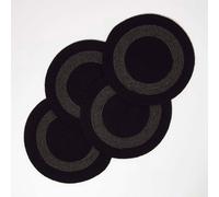 Braided 100% Cotton Round Placemats Set of 4 Homescapes Black One Size