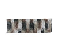 HOMESCAPES Black, Grey & Brown Real Leather Handwoven Cutshuttle Rug - 66 x 200 cm
