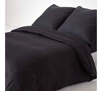 HOMESCAPES Black Pure Egyptian Cotton Duvet Cover Set Euro Size 240 x 220 cm 330 TC 500 Thread Count Equivalent 2 Pillowcases Included Quilt Cover Bedding Set