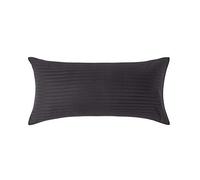 HOMESCAPES Black Pure Egyptian Cotton Euro Size Pillowcase 40 x 80 cm 330 TC 500 Thread Count Percale Equivalent Satin Stripe Pillow Case with Zip