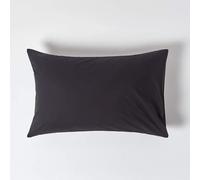 HOMESCAPES Black Pure Egyptian Cotton Pillowcase Standard Size 200 TC 400 Thread Count Percale Equivalent Housewife Pillow Case Pack of 2