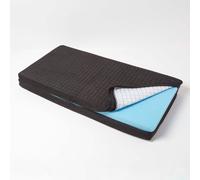 HOMESCAPES Soft Quilted Cushion Cover for 2-Seater Orthopaedic Sofa Armchair Booster Cushion, 100% Polyester Washable Rectangle Cover with Zip, 100 x 50 x 10cm - Black