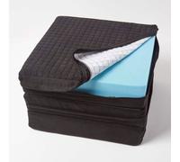Homescapes Black Quilted Polyester 3 Seater Orthopaedic Booster Cushion Cover