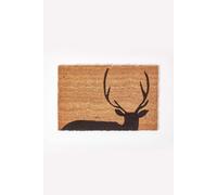 HOMESCAPES Stag Silhouette Coir Door Mat 60 x 40 cm with Rubber Non-Slip Back Indoor and Outdoor Doormat