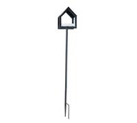 Black Standalone Metal Bird Table, 1.3m Tall Homescapes Black One Size