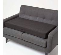 Homescapes Suede Orthopaedic Foam 2 Seater Booster Cushion in Black Homescapes Black