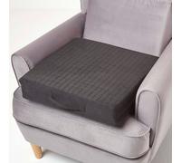 Homescapes Black Suede Orthopaedic Foam Armchair Booster Cushion