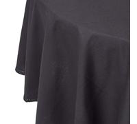 Plain Cotton Round Tablecloth, 178 cm Homescapes Black One Size