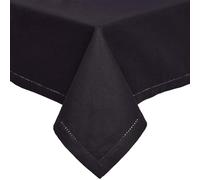 Plain Cotton Tablecloth, 137cm x 178cm Homescapes Black One Size
