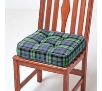 Homescapes Black Watch Tartan Cotton Dining Chair Booster Cushion