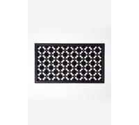 Homescapes Black Wrought Iron Effect Rubber Doormat Black 40cm x 70cm