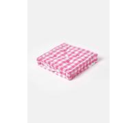 HOMESCAPES Pink and White Gingham Floor Cushion Block Check Pattern 100% Cotton Cushion Pad Large 50 x 50 x 10cm Square Outdoor Garden Cushion or Indoor Dining Chair Booster Seat