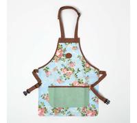 Homescapes Blue & Pink Gardening Apron with Floral Rose Design Homescapes Blue