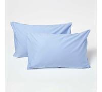 Homescapes Blue Cotton Kids Pillowcases 40 X 60 Cm 200 Thread Count, 2 Pack
