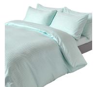 Homescapes Blue Egyptian Cotton Duvet Cover And Pillowcases 330 Tc, Super King