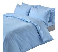Egyptian Cotton Duvet Cover with Pillowcase, 200 TC Homescapes Blue Super King