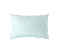(Standard - 48 x 74 cm, Blue) Egyptian Cotton Satin Stripe Pillowcase 330 Thread Count