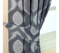 Homescapes Blue Modern Curve Jacquard Curtain Tie Back Pair