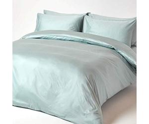 HOMESCAPES Blue Organic Cotton Duvet Cover Set King Size 400TC 600 Thread Count Equivalent Quilt Cover Bedding Set 2 Pillowcases Included