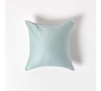HOMESCAPES Blue Organic Cotton Euro Size Pillowcase 40 x 40 cm 400TC 600 Thread Count Equivalent Pillow Case with Zip Pack of 2