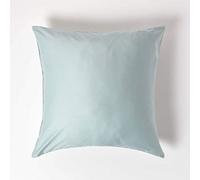 HOMESCAPES Blue Organic Cotton Euro Size Pillowcase 80 x 80 cm 400TC 600 Thread Count Equivalent Pillow Case with Zip